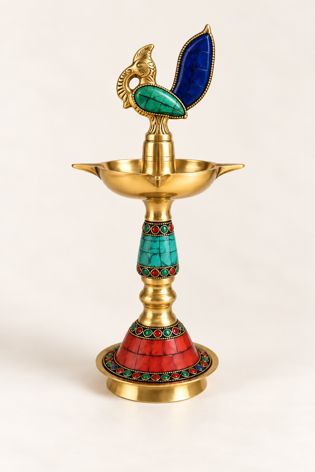 BRASS STONE LAMP