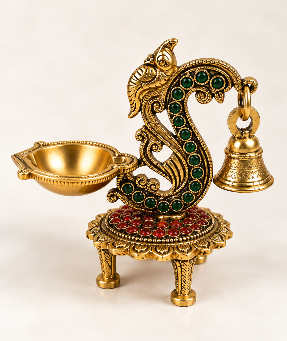 BRASS KUNDAN STONE DIYA